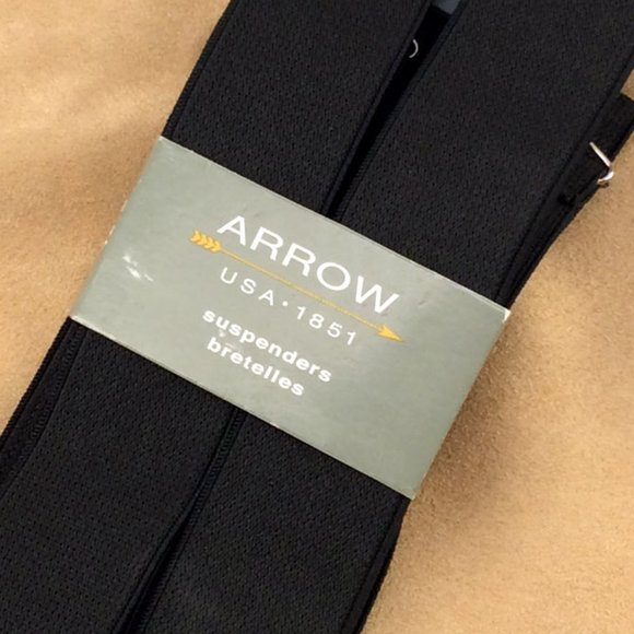Arrow - Black and Stainless Steel Suspenders with Tags - Picture 2 of 6
